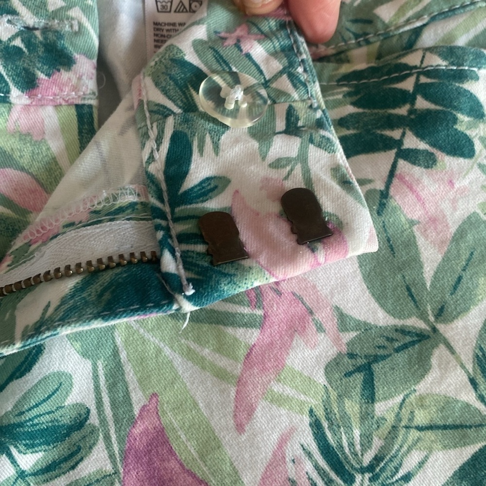 OLD NAVY - PIXIE, tropical print long cotton pants SIZE 12 - Picture 16 of 16